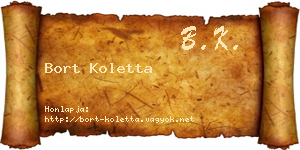 Bort Koletta névjegykártya
